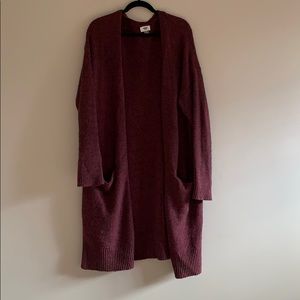 XL Long Burgundy Old Navy Cardigan